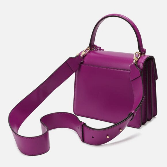 TIFFANY & FRED PARIS SERPENTINE FUCHSIA SMOOTH LEATHER TOP HANDLE CROSSBODY BAG - Picture 3 of 13